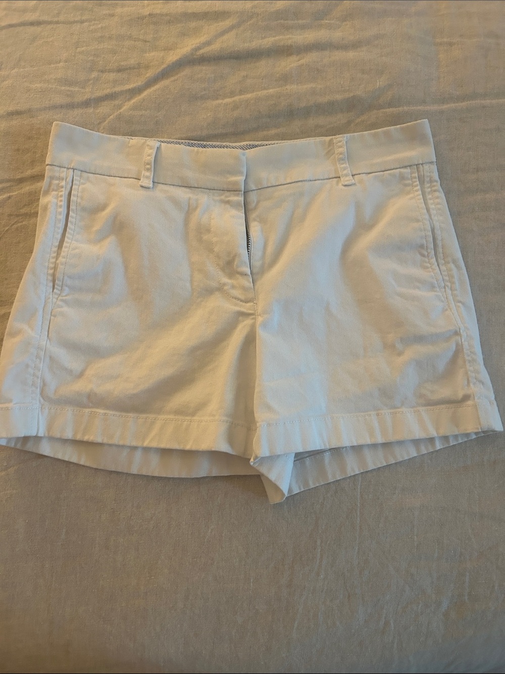 J. Crew White Cotton Chino Shorts